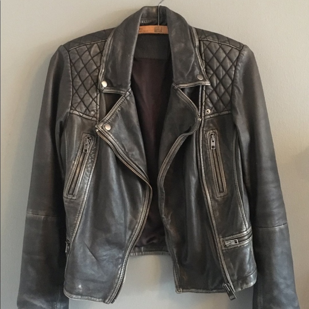 All saints leather jacket